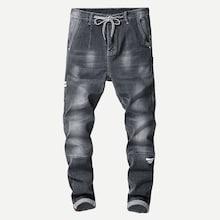 Shein Men Cut And Sew Panel Drawstring Jeans
