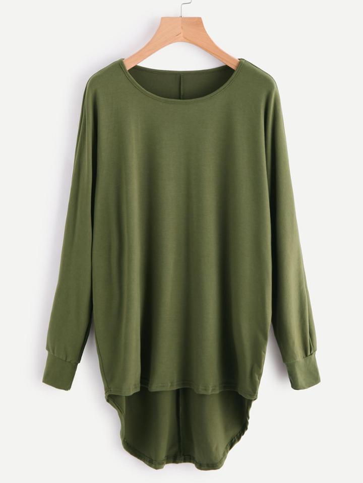 Shein High Low Oversized Batwing Sweatshirt