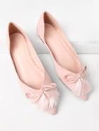 Shein Tassel Bow Tie Detail Pointed Toe Flats