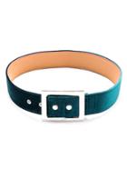 Shein Green Button Closure Velvet Waist Belt