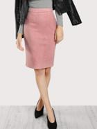 Shein Solid Suede Pencil Skirt