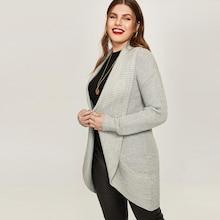 Shein Plus Shawl Collar Longline Cardigan