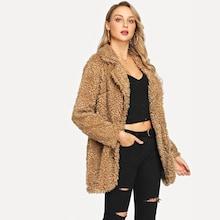 Shein Single Breasted Teddy Coat