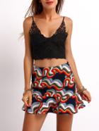 Shein Multicolor Geometric Print Skirt