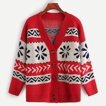 Shein Geo Pattern Knit Coat