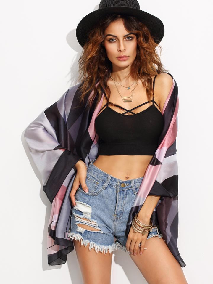Shein Multicolor Geometric Print Scarf
