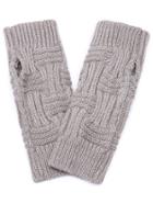 Shein Grey Cable Knit Fingerless Gloves