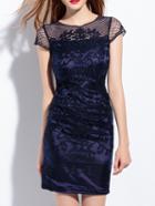 Shein Purple Disc Flowers Sheath Dress