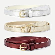 Shein Metallic Color Metal Buckle Belt 3pcs