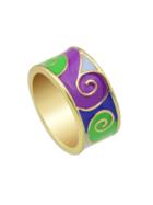 Shein Green Round Gold Plated Finger Ring