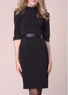 Rosewe Gorgeous Zipper Closure Half Sleeve Black Knee Length Dress