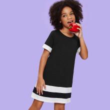 Shein Girls Two Tone Tee Dress
