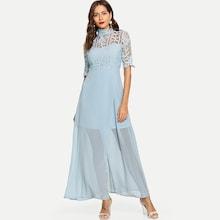 Shein Lace Bodice Wrap Dress