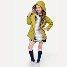Shein Girls Double Breasted Hooded Coat