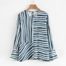 Shein Striped Ruffle Sleeve Blouse