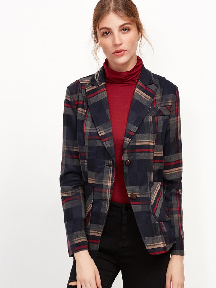 Shein Patchwork Elbow Patch Pockets Blazer