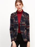 Shein Patchwork Elbow Patch Pockets Blazer