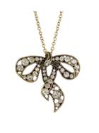 Shein At-gold Rhinestone Bowknot Pendant Necklace
