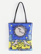 Shein Moon And Star Pattern Tote Bag With Sequin