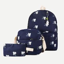 Shein Animal Print Backpack With Clutch 3pcs