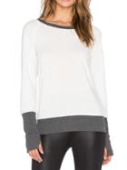 Shein White Color Block Trims T-shirt