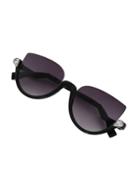 Shein Cat Eye Black Half Frame Sunglasses