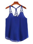 Shein Knotted Racerback Cutout Cami Top - Royal Blue
