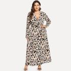 Shein Plus Leopard Print Surplice Dress
