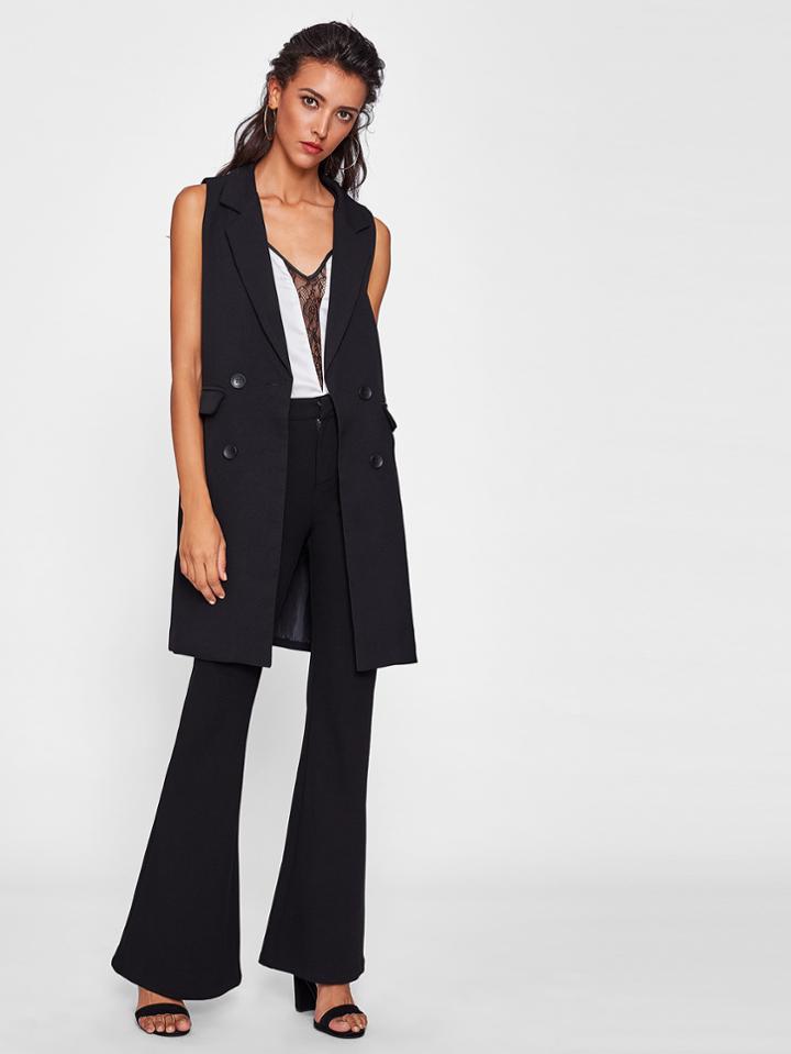 Shein Shawl Lapel Button Front Blazer
