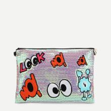 Shein Eye Pattern Sequin Bag