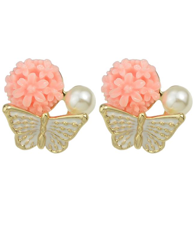 Shein White Flower Shaped Stud Earrings
