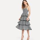 Shein Tiered Checked Cami Dress