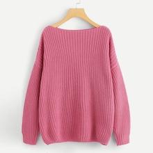 Shein Drop Shoulder Boat Neck Jumper