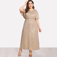 Shein Plus Fit & Flare Dolman Sleeve Dress