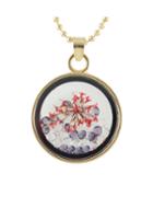 Shein Red Flower Shape Round Pendant Necklace