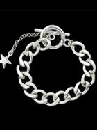 Shein Simple Model Silver Color Wide Chain Link Bracelet