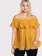 Shein Off Shoulder Pleated Flowy Top