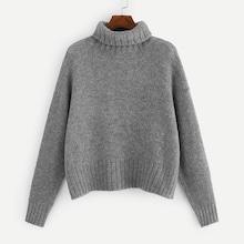 Shein Roll Neck Heather Knit Jumper