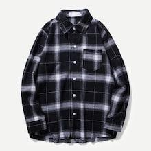 Shein Men Raw Hem Plaid Shirt