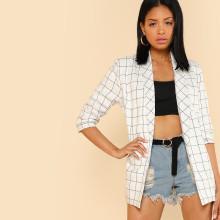 Shein Shawl Collar Grid Blazer