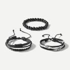 Shein Men Layered Woven  Bracelet Set 3pcs