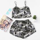 Shein Camouflage V Neckline Cami Top With Shorts