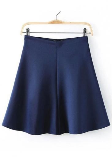 Rosewe Elegant Navy Blue High Waist Skirt For Woman