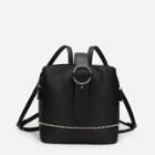 Shein Ring Front Pu Backpack With Beads