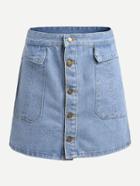 Shein Button Front Denim Skirt
