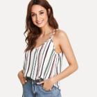 Shein Double V Neck Striped Cami Top