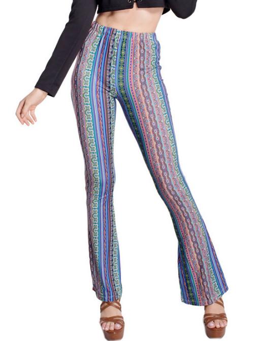 Shein High Waist Print Bell-bottomed Pant