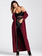 Shein Drape Front Belted Longline Coat