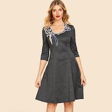 Shein 50s Appliques Zip Back Dress