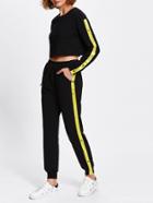 Shein Snap-stud Panel Side Crop Top & Sweatpants Set